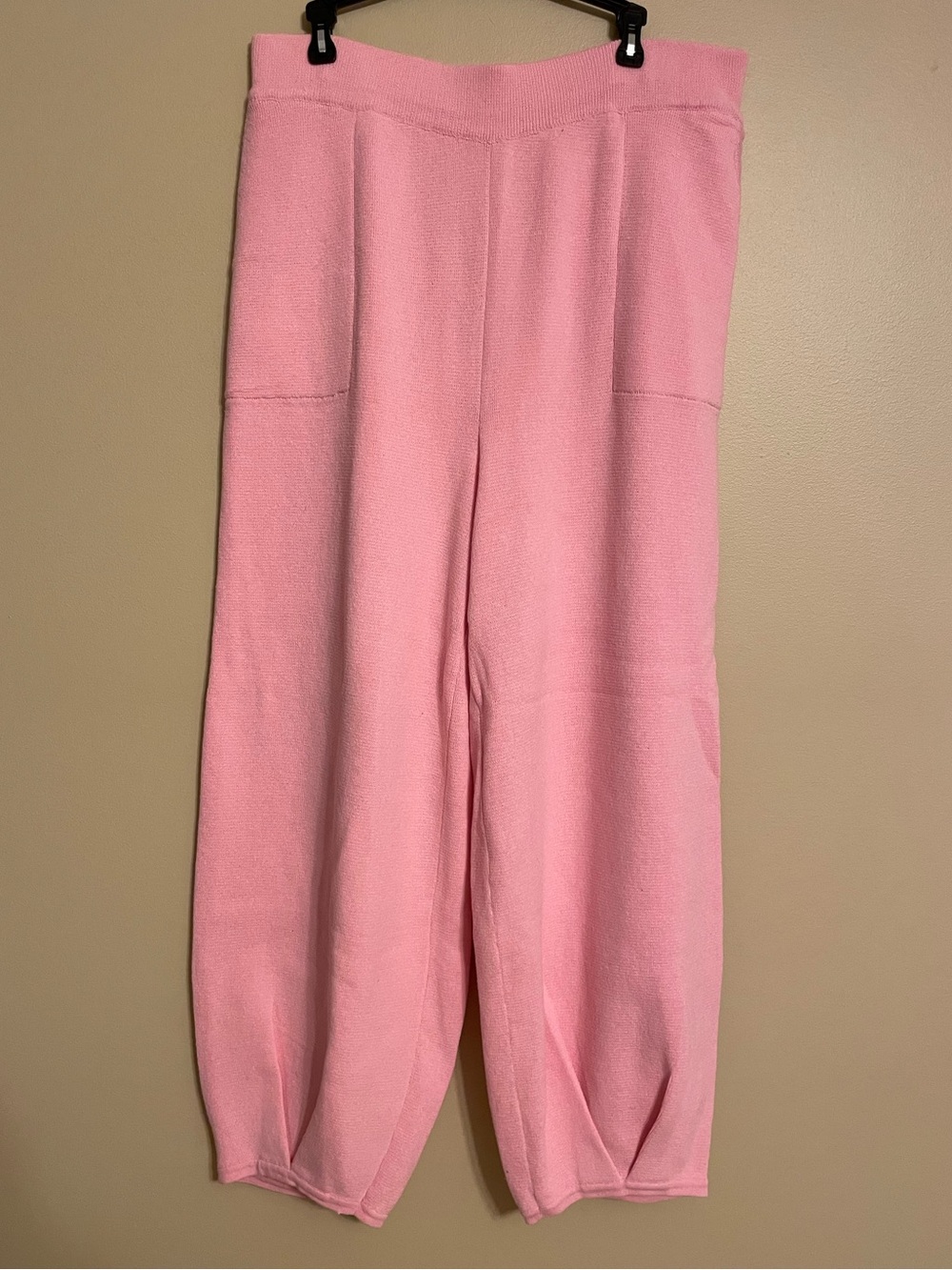 ENTRO knit joggers cotton pink casual loungewear pockets size XL